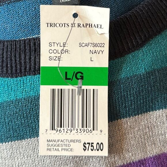 NWT TRICOTS ST RAPHAEL Striped Sweater size Large - Picture 3 of 6